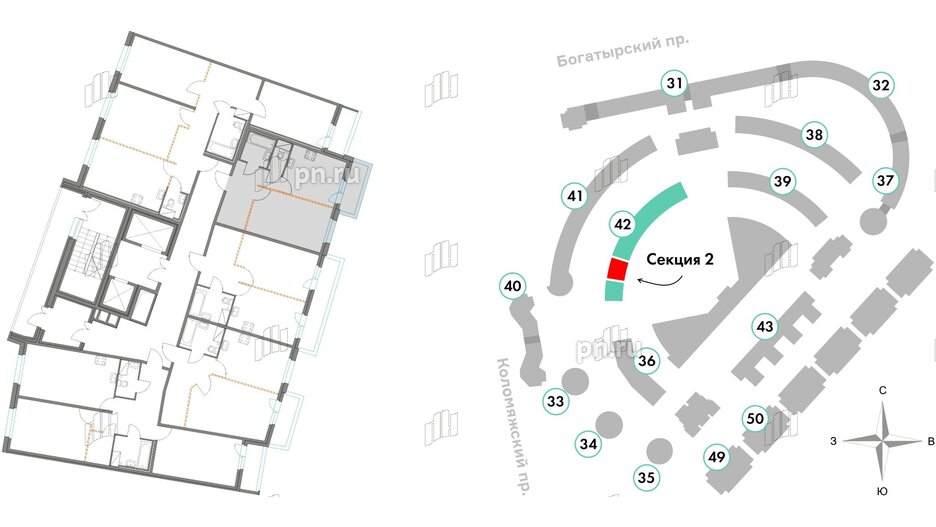 Квартира в ЖК Приморский квартал, 1 комнатная, 37.98 м², 13 этаж