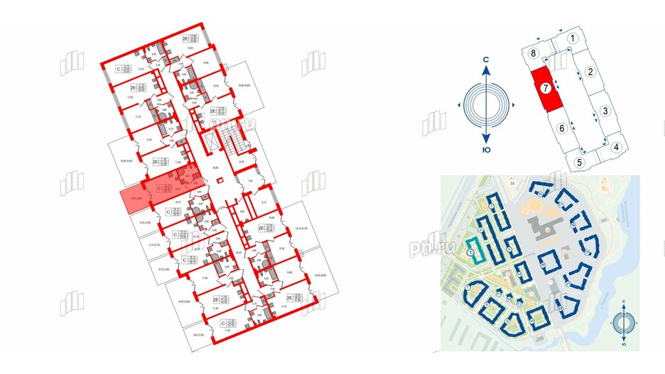 Квартира в ЖК «Пулково Lake», студия, 25.1 м², 1 этаж