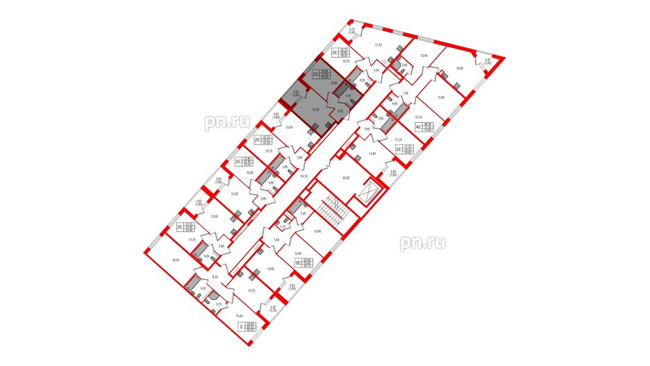 Квартира в ЖК Пулковский дом, 1 комнатная, 34.3 м², 4 этаж