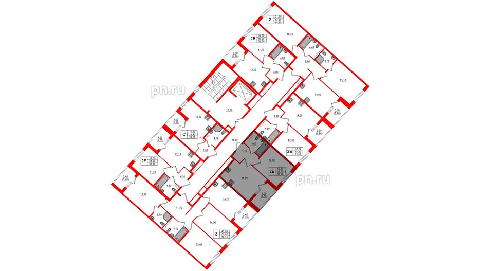 Квартира в ЖК Пулковский дом, 1 комнатная, 38.9 м², 4 этаж