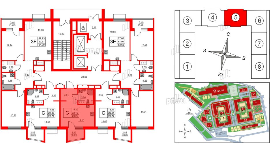 Квартира в ЖК RESPECT, студия, 23.26 м², 6 этаж