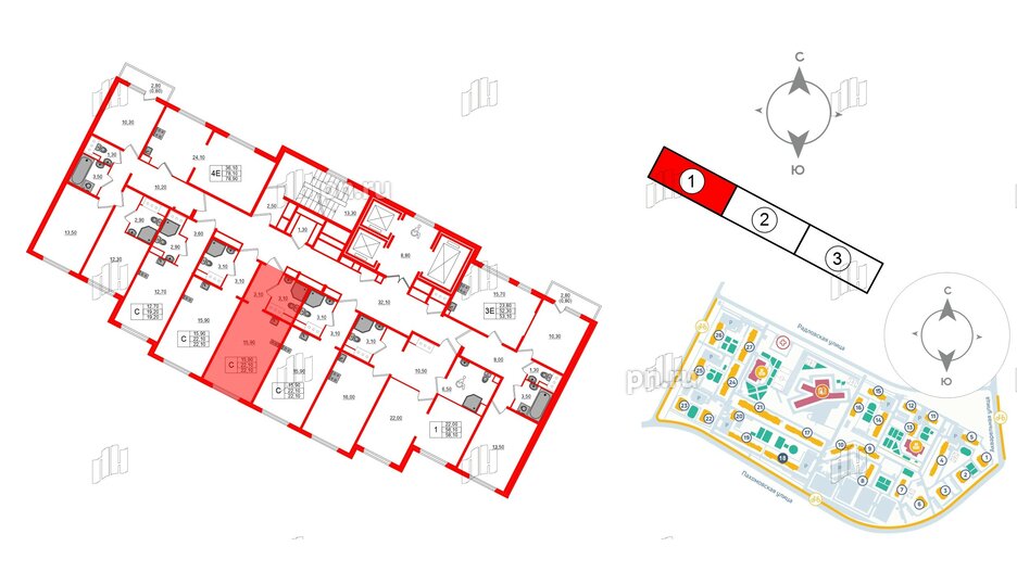 Квартира в ЖК «Ручьи–2», студия, 22.1 м², 3 этаж