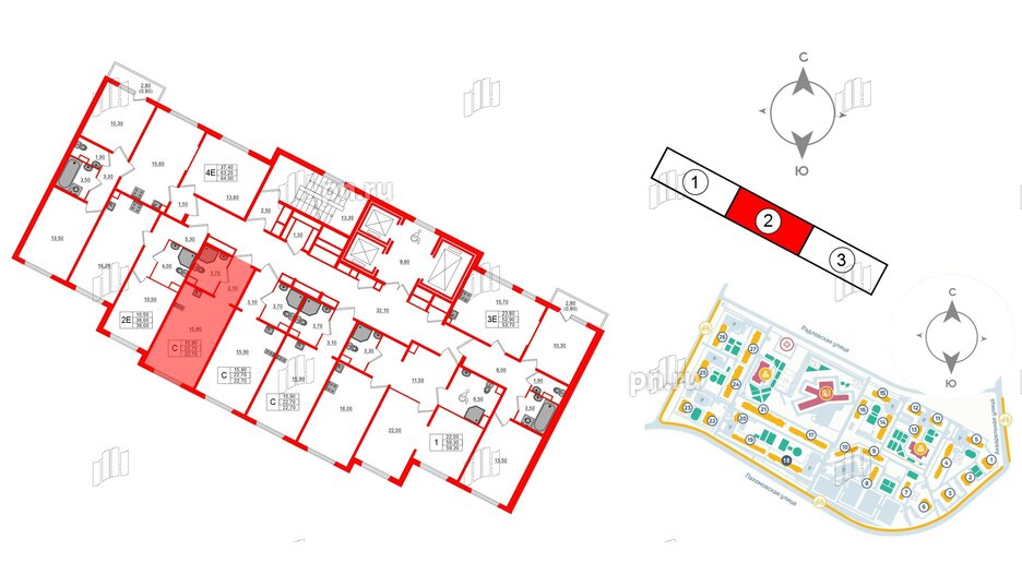 Квартира в ЖК «Ручьи–2», студия, 22.7 м², 2 этаж