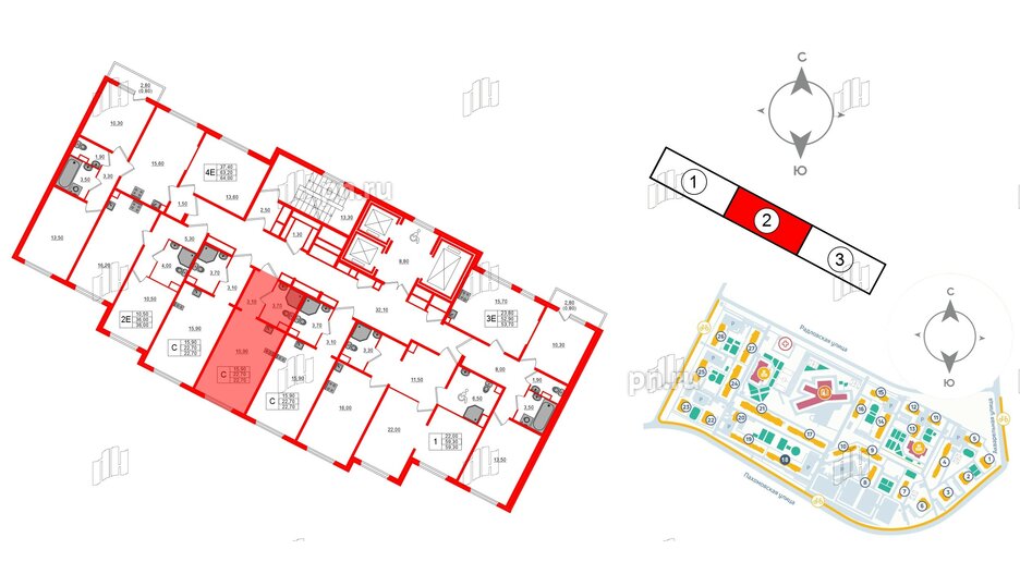 Квартира в ЖК «Ручьи–2», студия, 22.7 м², 2 этаж