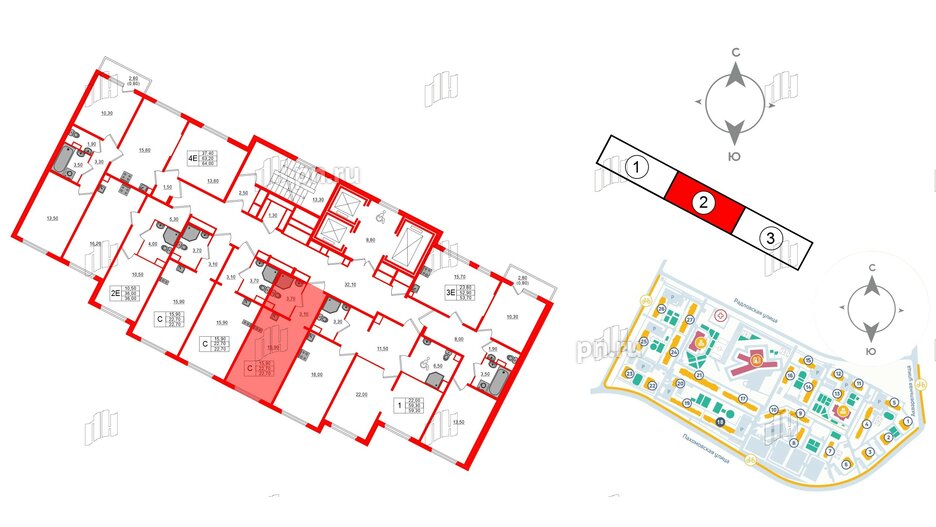 Квартира в ЖК «Ручьи–2», студия, 22.7 м², 2 этаж