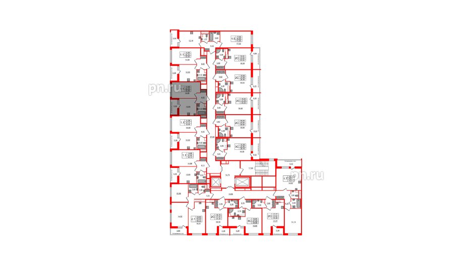 Квартира в ЖК «Сенат в Московском», 1 комнатная, 32.32 м², 12 этаж