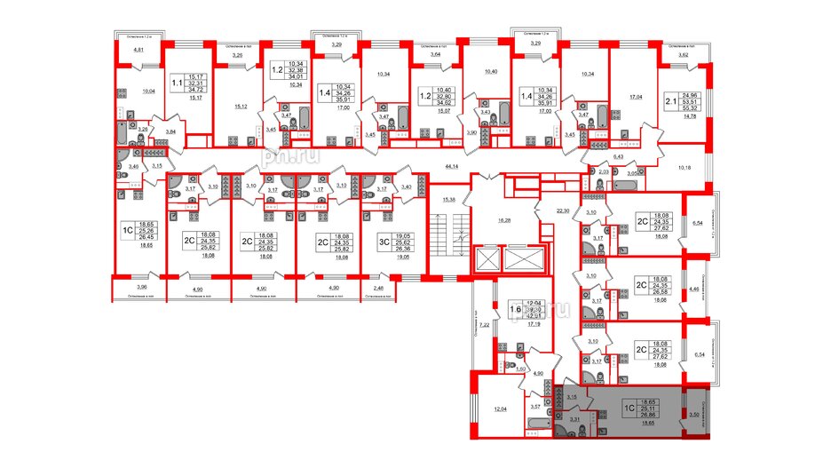 Квартира в ЖК «Сенат в Московском», студия, 25.11 м², 3 этаж