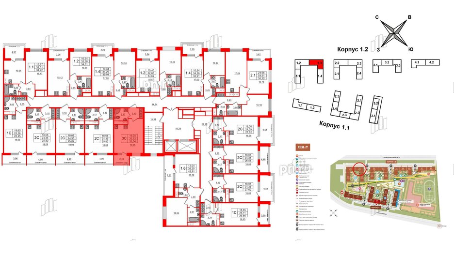 Квартира в ЖК «Сенат в Московском», студия, 25.62 м², 4 этаж