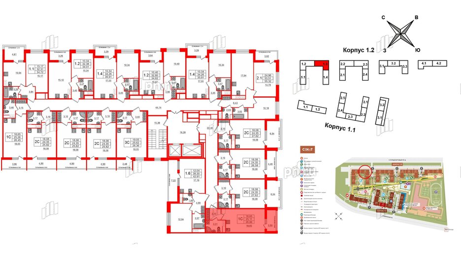 Квартира в ЖК «Сенат в Московском», студия, 25.11 м², 6 этаж