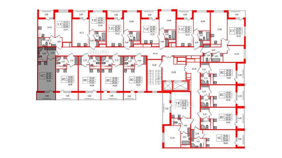 Квартира в ЖК «Сенат в Московском», студия, 25.26 м², 9 этаж