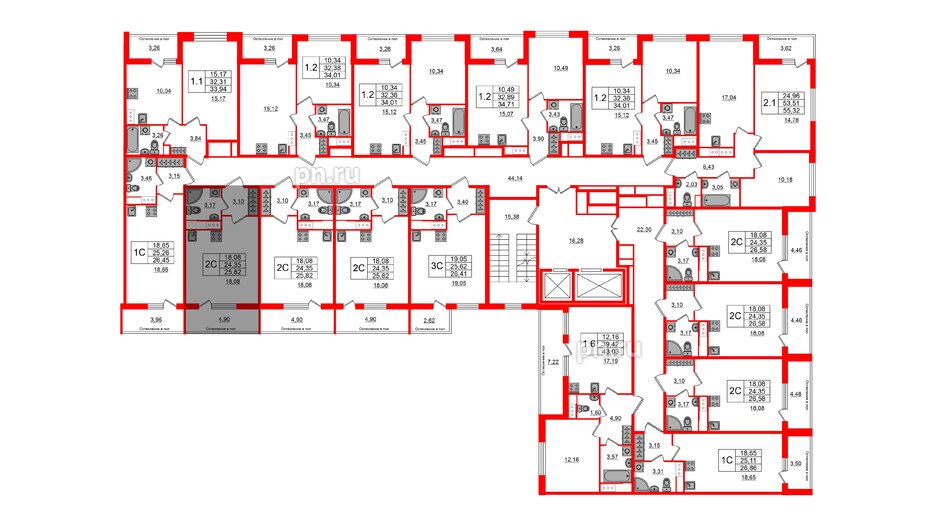 Квартира в ЖК «Сенат в Московском», студия, 24.35 м², 12 этаж