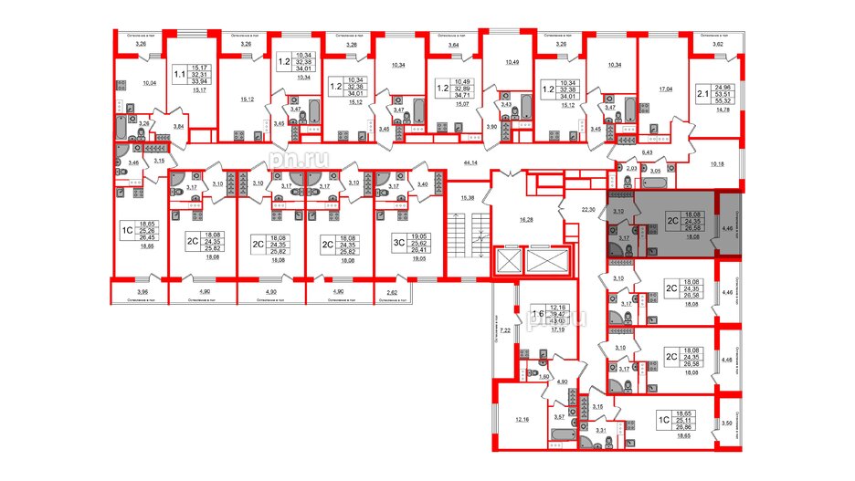 Квартира в ЖК «Сенат в Московском», студия, 24.35 м², 12 этаж