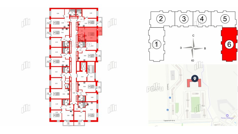 Квартира в ЖК Северный Меридиан, студия, 26.28 м², 4 этаж