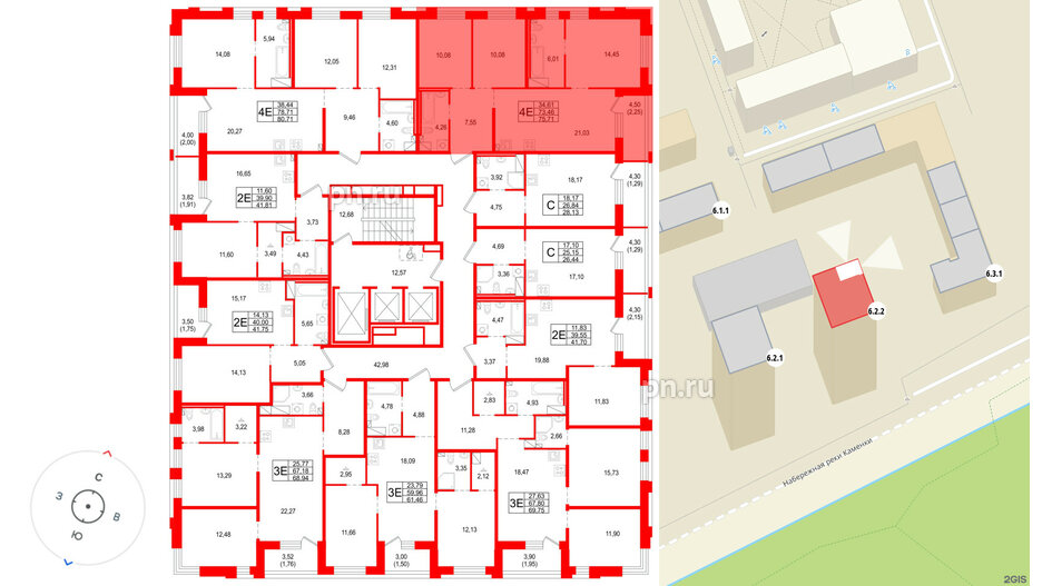 Квартира в ЖК «Сезоны», 1 комнатная, 41.7 м², 14 этаж