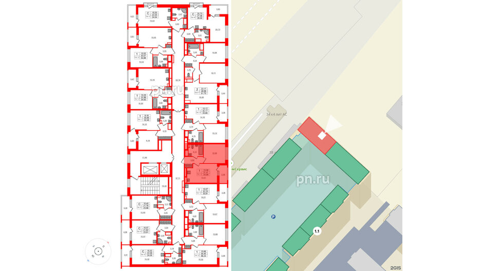 Квартира в ЖК «Сэтл Ривьера», 1 комнатная, 31.41 м², 14 этаж