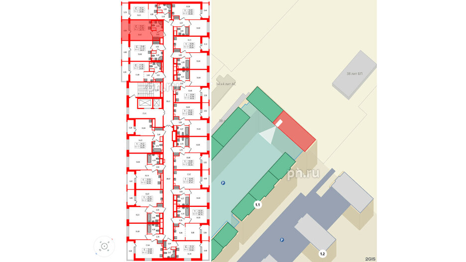 Квартира в ЖК «Сэтл Ривьера», студия, 21.82 м², 13 этаж