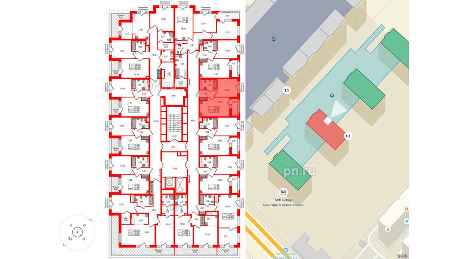 Квартира в ЖК «Сэтл Ривьера», 1 комнатная, 32.9 м², 12 этаж