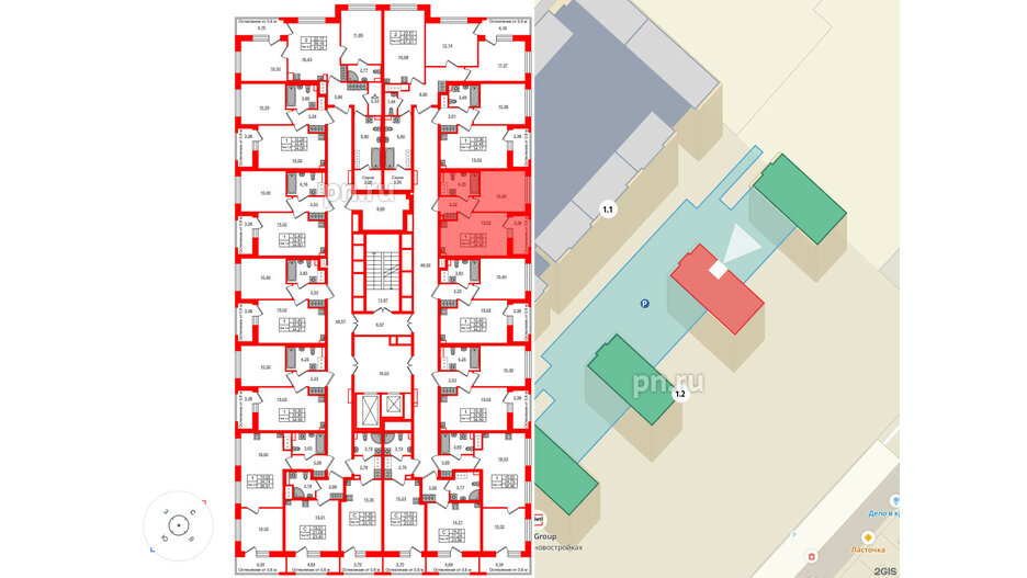 Квартира в ЖК «Сэтл Ривьера», 1 комнатная, 32.79 м², 7 этаж