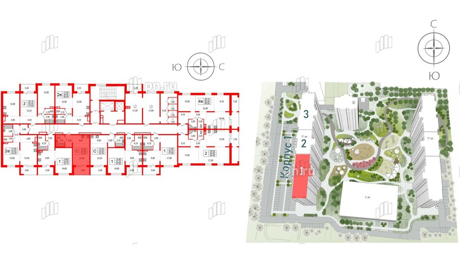 Квартира в ЖК Сибирь, студия, 26.2 м², 2 этаж