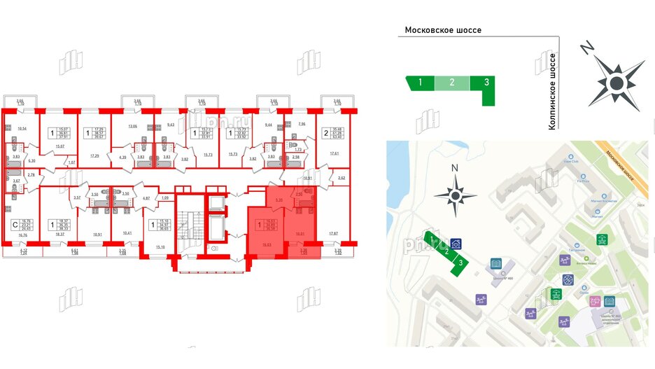 Квартира в ЖК Смарт, 1 комнатная, 36.58 м², 6 этаж