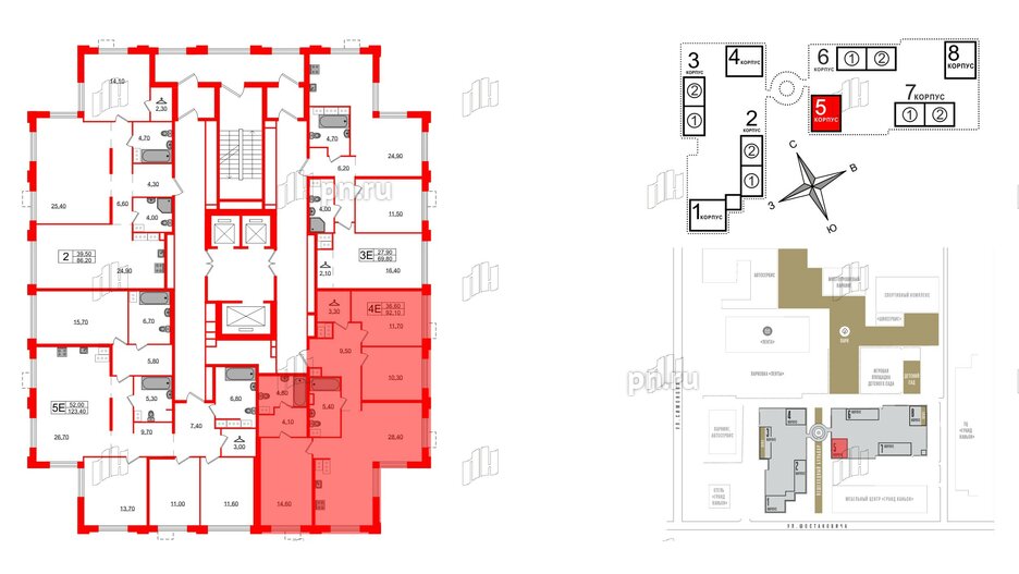 Квартира в ЖК Струны, 3 комнатная, 92.1 м², 23 этаж