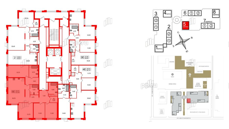 Квартира в ЖК Струны, 4 комнатная, 123.4 м², 23 этаж