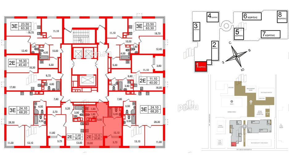 Квартира в ЖК Струны, 1 комнатная, 35.8 м², 11 этаж