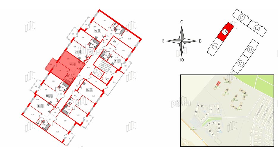 Квартира в ЖК Счастье 2.0, 1 комнатная, 37.64 м², 5 этаж