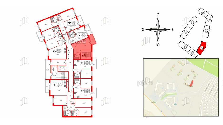 Квартира в ЖК Счастье 2.0, 1 комнатная, 36.42 м², 5 этаж