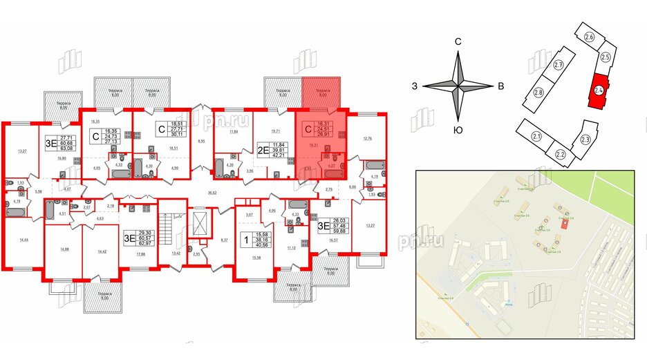 Квартира в ЖК Счастье 2.0, студия, 26.91 м², 1 этаж