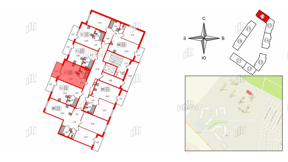 Квартира в ЖК Счастье 2.0, студия, 25.44 м², 4 этаж