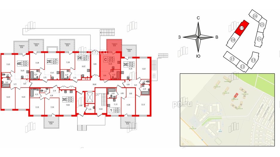 Квартира в ЖК Счастье 2.0, студия, 27.19 м², 1 этаж