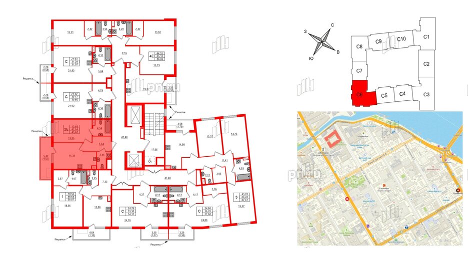 Квартира в ЖК Регенбоген, 3 комнатная, 82.07 м², 7 этаж