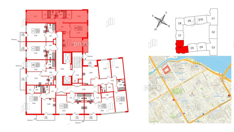 Квартира в ЖК Регенбоген, 3 комнатная, 86.06 м², 8 этаж