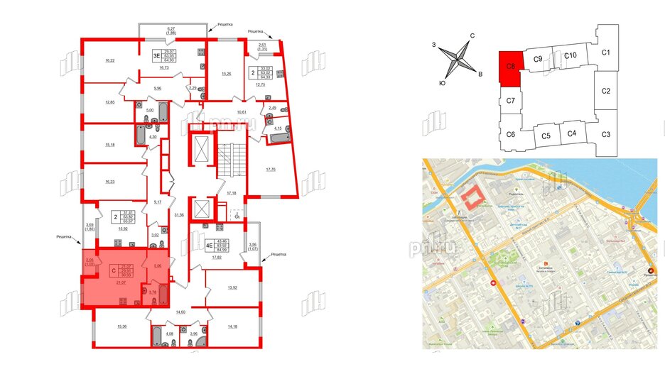 Квартира в ЖК Регенбоген, студия, 30.93 м², 2 этаж