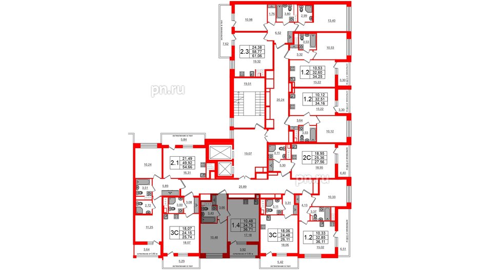 Квартира в ЖК Титул в Московском, 1 комнатная, 34.75 м², 8 этаж