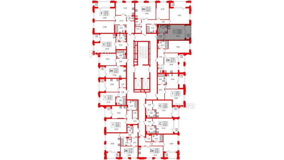 Квартира в ЖК Тайм Сквер, студия, 23.4 м², 12 этаж