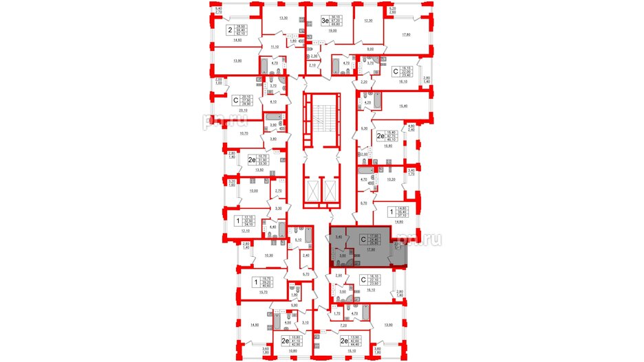 Квартира в ЖК Тайм Сквер, студия, 25.8 м², 13 этаж