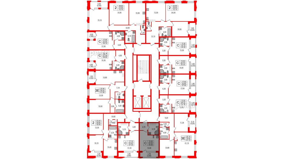 Квартира в ЖК Тайм Сквер, студия, 25 м², 6 этаж