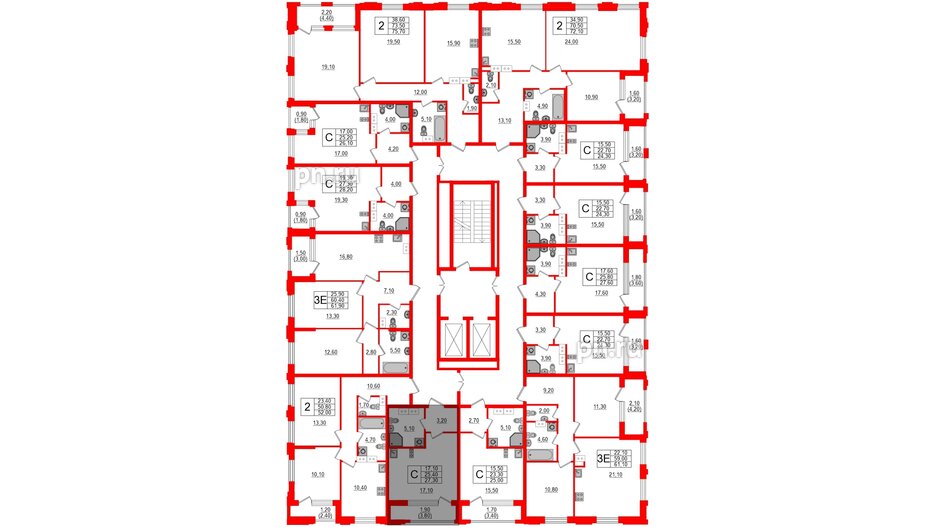 Квартира в ЖК Тайм Сквер, студия, 27.3 м², 6 этаж