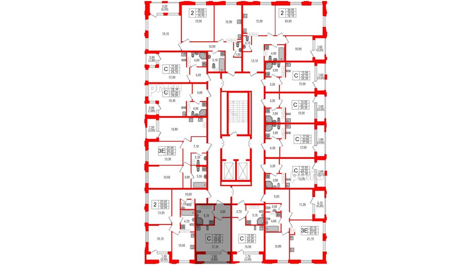 Квартира в ЖК Тайм Сквер, студия, 27.3 м², 9 этаж