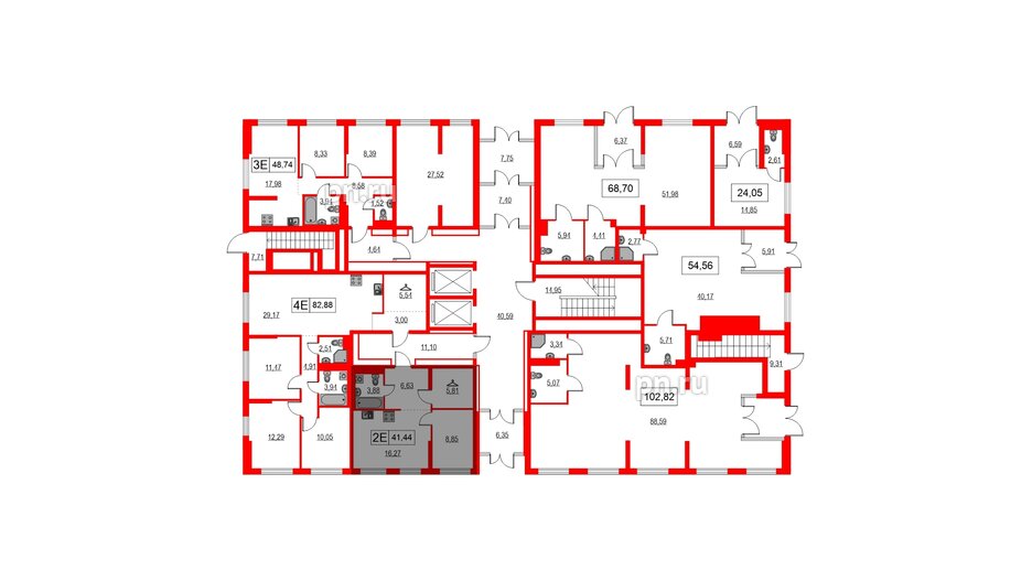 Квартира в ЖК Таллинский парк, 1 комнатная, 41.44 м², 1 этаж