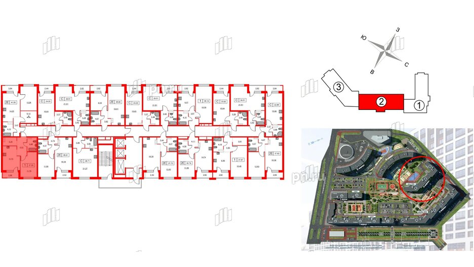 Квартира в ЖК Урбанист, 1 комнатная, 37.55 м², 3 этаж