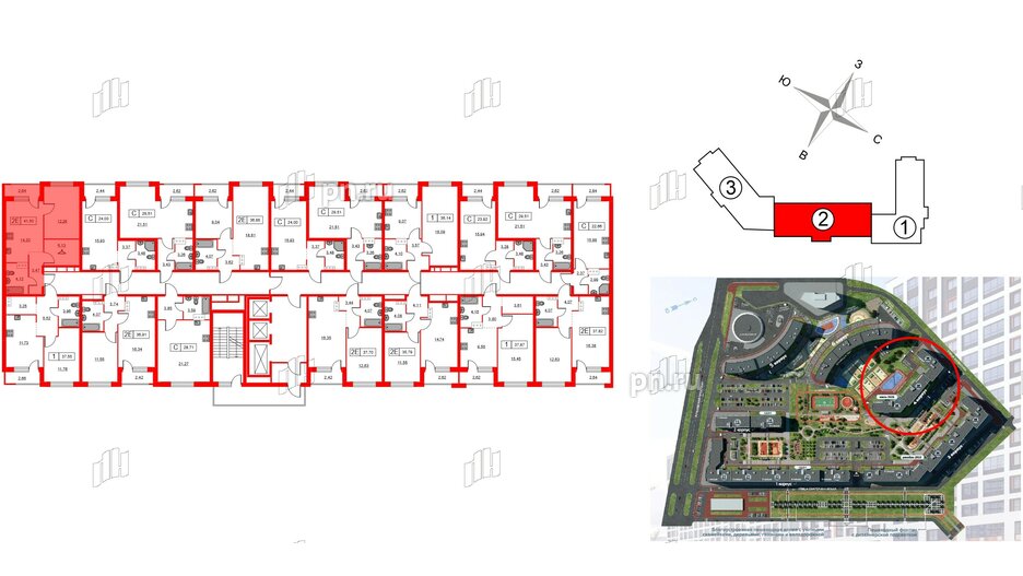 Квартира в ЖК Урбанист, 1 комнатная, 41.5 м², 5 этаж