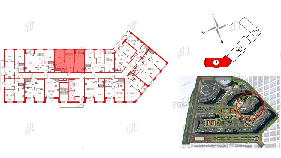 Квартира в ЖК Урбанист, 2 комнатная, 55.62 м², 2 этаж