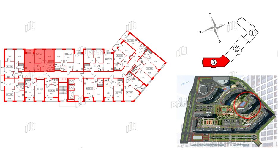 Квартира в ЖК Урбанист, 2 комнатная, 56.27 м², 4 этаж