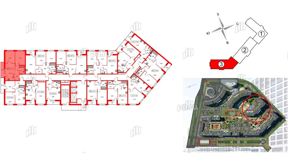 Квартира в ЖК Урбанист, 2 комнатная, 47.91 м², 16 этаж