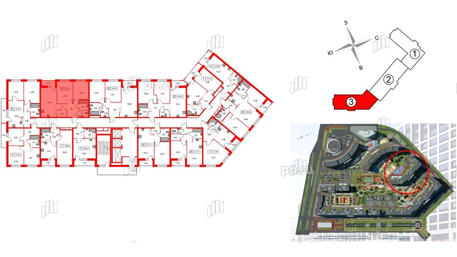 Квартира в ЖК Урбанист, 2 комнатная, 56.27 м², 10 этаж