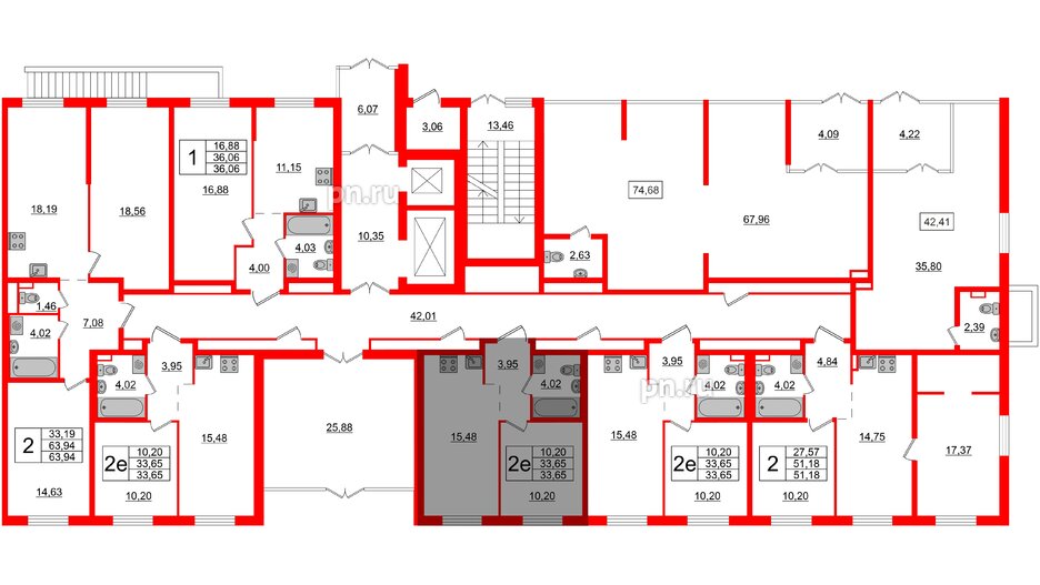 Квартира в ЖК ЦДС Новые горизонты-2, 1 комнатная, 33.65 м², 1 этаж