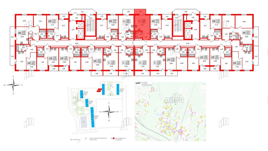 Квартира в ЖК ЦДС Новые горизонты-2, студия, 28.47 м², 18 этаж